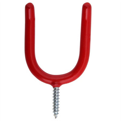 Keypak Screw-In Tool Holders, Red PVC Coated Steel, 95 x 66mm, Rust Resistant, Wall-Mounted For Garage, Shed, Gym (2pk)