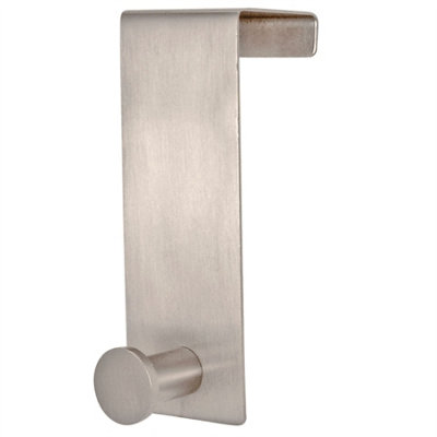 Keypak Single Metal Over Door Hanger Coat Rack - Brushed Finish - 13cm - Bedroom & Bathroom Hook for Coats, Towels & Bags
