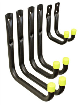 Keypak Universal Heavy Duty Garage Storage Hooks Set, 30kg Load Capacity per Hook (6 Pack)