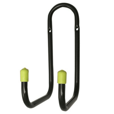 Keypak Utility Double Hook, 16cm, Black-Yellow, 50kg Capacity, Rust Resistant, Wall-Mounted For Garage (1pk)