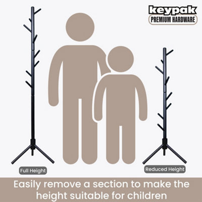 Keypak Wooden Coat Stand, 170cm Clothes Jacket Hanger Coat Tree