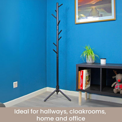Keypak Wooden Coat Stand, 170cm Clothes Jacket Hanger Coat Tree