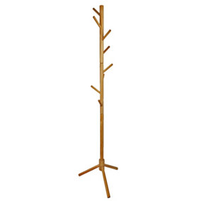 Keypak Wooden Coat Stand, 170cm Clothes Jacket Hanger Coat Tree, Ideal for Hallway - Pine