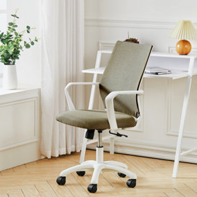 Khaki Fabric Swivel Chair Computer Ergonomic Office Chair