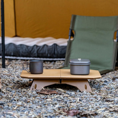 Khaki Portable Folding Camping Table with Detachable Legs for BBQ