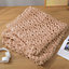 Khaki Soft Handwoven Knitted Chenille Blanket for Couch and Bed 100cm L x 80cm W
