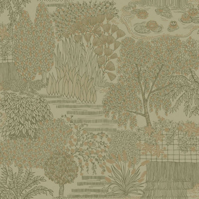 Khalili Wallpaper Mirissa Khaki Holden 65961