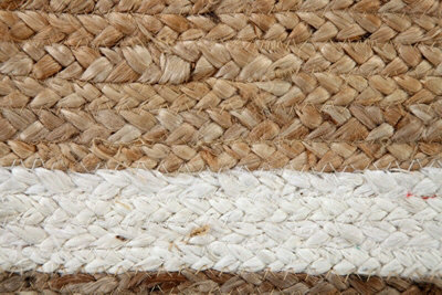 KHIDAKEE Square Border Natural Rug Hand Woven Jute / 150 cm x 150 cm
