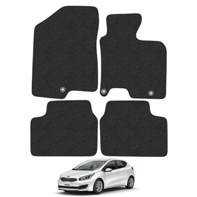 Kia Cee'd 2012-2018 Car Floor Mats Carpet Tailored Fit 4pcs Set Anti-Slip Black