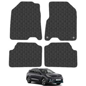 Kia E-Niro 2019-2022 Car Floor Mats Carpet Tailored Fit 4pc Set Heavy-Duty Black