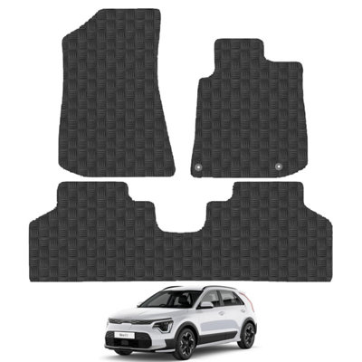 Kia Niro EV 2022-Onwards Car Floor Mats Rubber Tailored Fit 4pcs Set Heavy-Duty