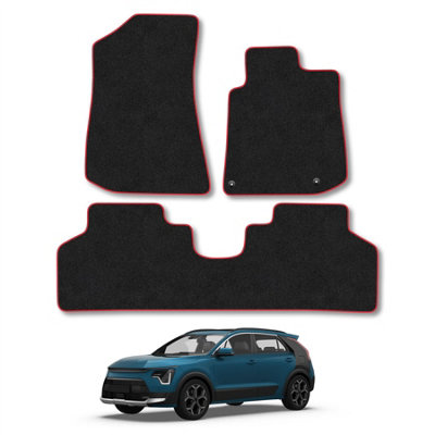 Performance Upgrades Bodenmatten Teppich-Set (3 Stück) Für KIA Niro Hybrid 2016-2021 - Schwarz, Rutschfest Schützende Matten Anti-Rutsch