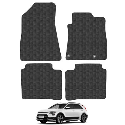 Kia Niro HEV 2022-Onwards Car Floor Mats Rubber Tailored Fit 4pcs Set Heavy-Duty