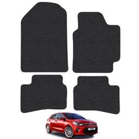 Kia Rio 2017-Onwards Car Floor Mats Carpet Tailored Fit 4pcs Set Anti-Slip Black