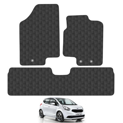 Kia Venga 2009-2019 Car Floor Mats Rubber Tailored Fit 4pcs Set Heavy-Duty Black