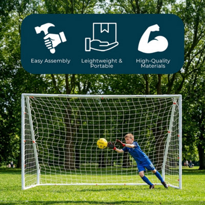 Kickmaster 8ft x 4ft Premium Football Goal UPVC Kids Garden Target Net ...
