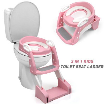 Diaper Champ Potty 3 In 1 Rosa - Vasino, Riduttore WC E Sgabello - Fino A 23 Kg - 2