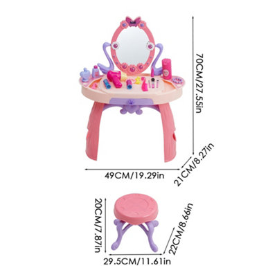Kid Toy Toddler Play Set Dressing Table and Chair Set with Drawer for Kids