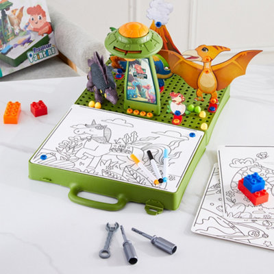 Kid Toy Toddler Play Set,Green Projector Painting Puzzle Box, Easy to Clean and Store