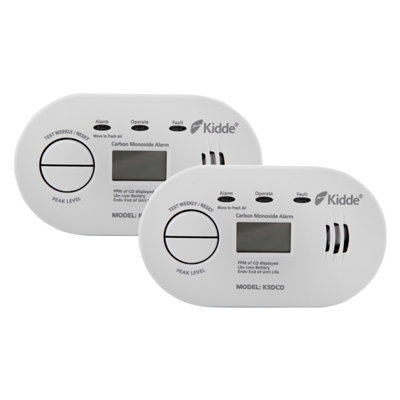 Kidde 5DCO Twin Pack Digital 10 Year Life Carbon Monoxide Alarm DIY