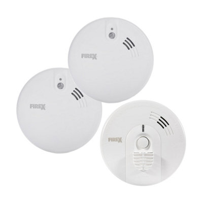 Kidde KF-R Series - 2 Smoke 1 Heat Kit - Hard Wire Interlink Mains Powered Alarms with Lithium Back-up Price Comparisons | Compare The Build