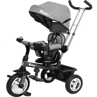 Kiddo Trike 4 in 1 Smart Design Metal Frame Tricycle Grey