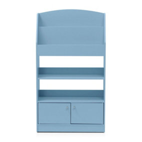 Kidkanac Magazine/Bookshelf with Toy Storage Cabinet, Light Blue