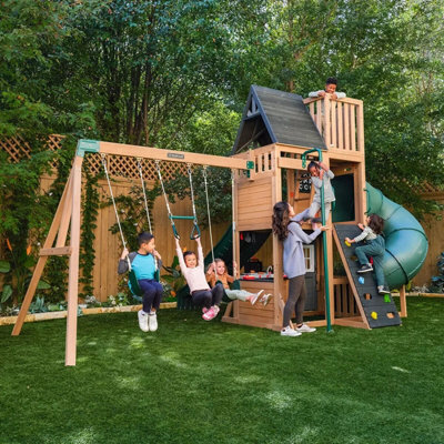 Kidkraft Summit View Playcentre Swing Set 3 Slides Swings Kitchen