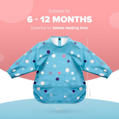 kidoola Baby Led Weaning Bib with Sleeves - Mess-Free, Babies & Toddlers Apron with Sleeves