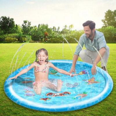Summer Splash Party sp 4枚セット Kids 100CM Sprinkler Splash Pad with Garden Hose Connection