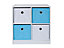 Kids 4 Cube Storage Unit with Blue & White Inserts