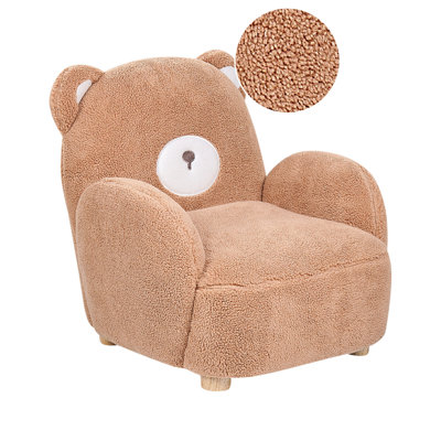 Kids Armchair Bear Faux Fur Brown BOO