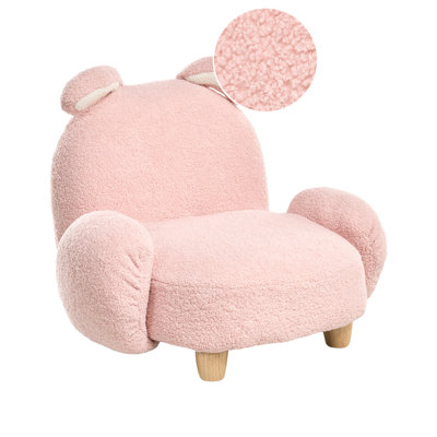 Kids Armchair Rabbit KANNA Boucle Pastel Pink