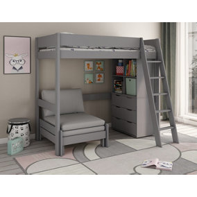 kids avenue Estella Grey - High with Sofabed/Chest/Cube