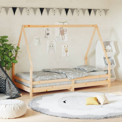 KIDS BED FRAME 90X190 CM SOLID PINE WOOD FOR CHILDREN