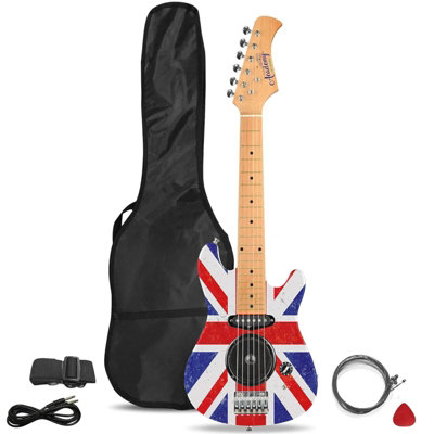 Kids Beginner Electric Guitar 30 6 String Musical Instrument Union Jack Amp Kit