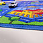 Kids Blue Interactive Roads Play Mat Soft Bedroom Rug 80x120cm