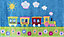 Kids/Boys/Girls Bedroom Playroom Rug Trains,Flowers/Multi-colour