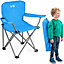 Kids Camping Chair Lightweight Folding Outdoor Childrens Seat With Rucksack Trail - Blue