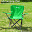 Kids Camping Chair Lightweight Folding Outdoor Childrens Seat With Rucksack Trail - Green