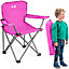 Kids Camping Chair Lightweight Folding Outdoor Childrens Seat With Rucksack Trail - Pink