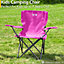 Kids Camping Chair Lightweight Folding Outdoor Childrens Seat With Rucksack Trail - Pink