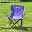 Kids Camping Chair Lightweight Folding Outdoor Childrens Seat With Rucksack Trail - Purple