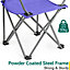 Kids Camping Chair Lightweight Folding Outdoor Childrens Seat With Rucksack Trail - Purple