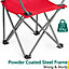 Kids Camping Chair Lightweight Folding Outdoor Childrens Seat With Rucksack Trail - Red