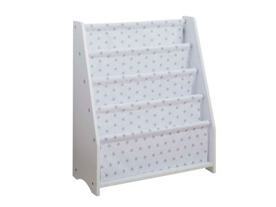 White and grey star bookcase discount