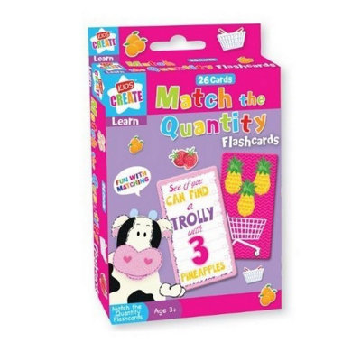 Kids Create Match The Quantity Flash Card (Pack of 26) Multicoloured (One Size)