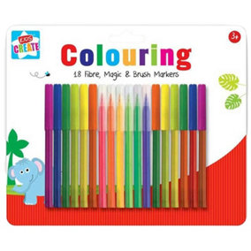 Kids Create Plain Marker Set (Pack of 18) Multicoloured (One Size)