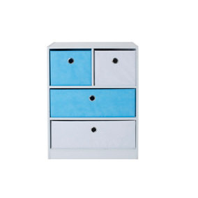 Kids Cube Storage Unit with Cubes & Long Drawers in Blue