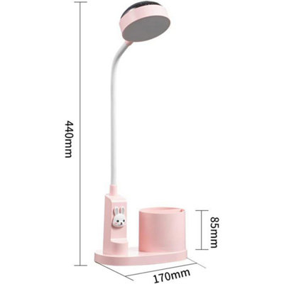 Molbory Bureaulamp voor kinderen, dimbaar, 24 leds, oogvriendelijke tafellamp, 3 helderheidsniveaus, USB-oplaadbaar, touch-schakelaar, voor lezen, studeren, werken (wit